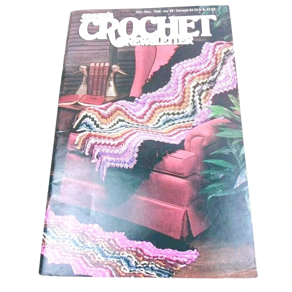Lot of 6 Annies Crochet Newsletter Mags 1988.89, 90.Knit Crochet/Sewing/Patterns